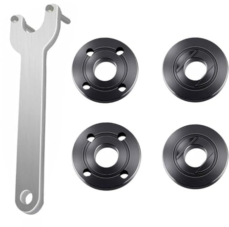 Xisfriean 5 Piece/Set Grinder Angle Spanner Wrench Flange Nut with Angle Grinder Key and Inner Outer Flange Nut Angle Grinder Flange Wrench for Multiple Models of Angle Grinders