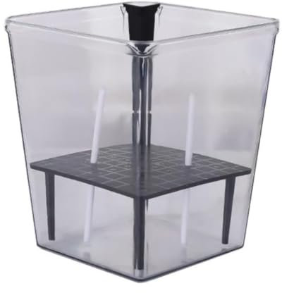 Pack de 2 Maceta Orquídea con Sistema Autorriego – Maceta Grande (10 x 15 cm) y Pequeña (7.5 x 11 cm) – Macetas Decorativas Interior - Macetero orquídeas Transparente Macetas Plástico