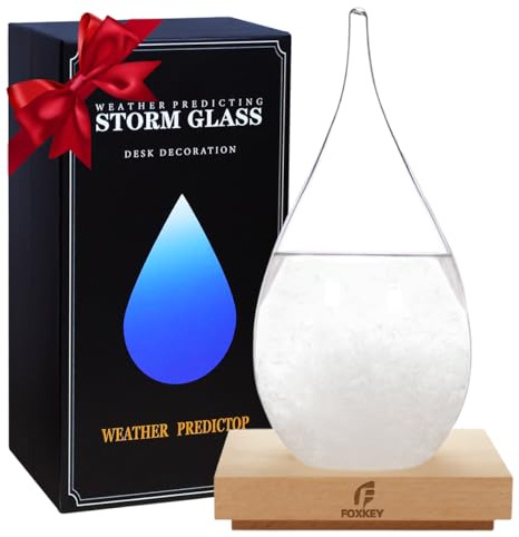 Storm Glass Weather Predictor, Christmas Gifts Snow Globe Weather Forecast Barometer Storm Cloud Home/Office Desk Decor,Cool Gifts for Him/Her
