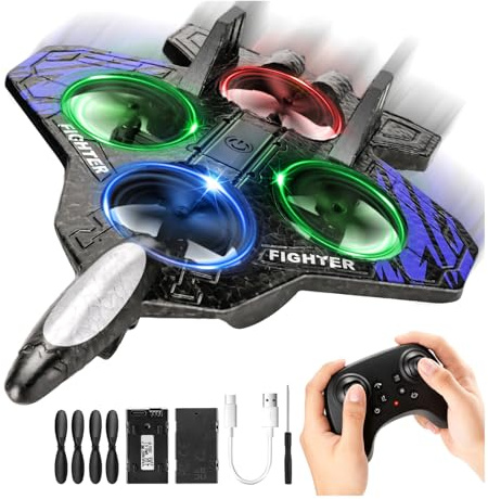 Schaumstoff-Flugzeugdrohne für Kinder,ferngesteuerter Quadrocopter mit automatischem Schweben,3D-Flips,bunten LED-Leuchten,2 Batterien sicheres RC-Flugzeugspielzeug für Anfänger für Jungen und Mädchen