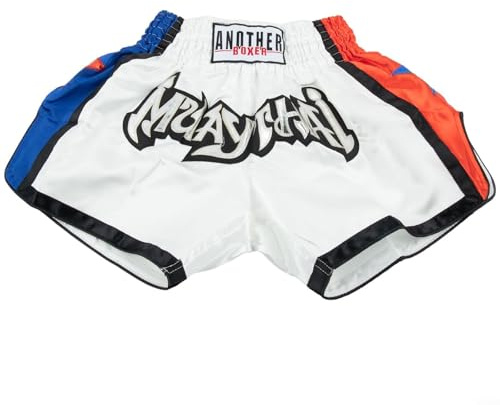 Zilimontt Anotherboxer Homme Femme Muay Thai Boxe Short MMA Kickboxing Entraînement Polyester Respirant Taille S Blanc