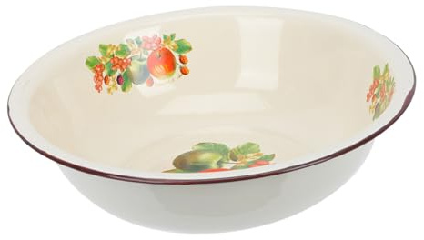 Gatuida Lavabo para Mezclar y Lavar y Gran Capacidad de Esmalte Blanco Vintage Diseño Antideslizante en Cocina y Hogar