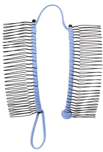 COOPHYA Hair Side Comb Banana Clip Small Stretch Hair Clips for Women 30 Teeth Light Blue for Bath Tray Use