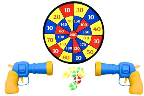 Leksakspistol med mål set med 2 vapen med mål och 6 klibbiga bollar Dart Dart skytte målskytte styrelse barn vuxna gevär gagelgevär