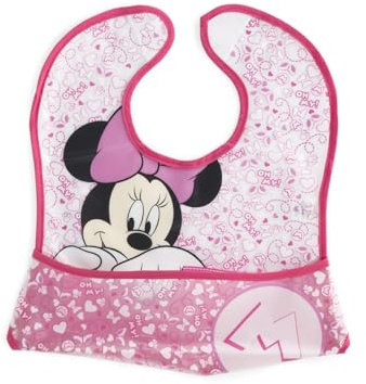 Lulabi Disney Minnie, Bavaglino, Plastica, 30x28 cm, 0+ mesi, Rosa