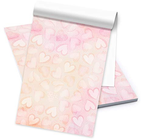 Logbuch-Verlag Block Briefblock DIN A5 rosa pink 50 Blatt Briefpapier mit Herzen Motivpapier Bastelpapier Geschenk Mädchen
