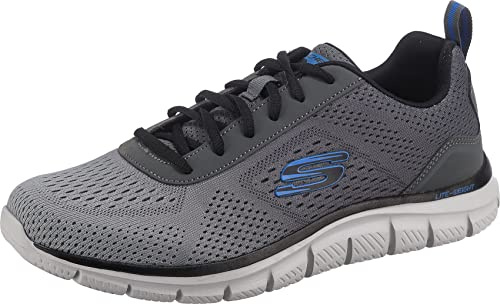 Skechers Men's Track Ripkent Sneaker, Charcoal Mesh/Black Trim, 8.5 UK