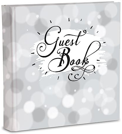 Mareli Libro degli invitati per Feste di Matrimonio Battesimo Compleanno Anniversari, Guestbook Grigio, cm 20X20 70 Pagine