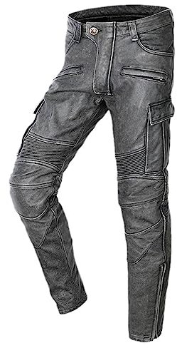 Motorrad Lederhose Herren Lederhose Dicke Rindslederhose Grau Schwarz Herren Moto Bikerhose Plus Size