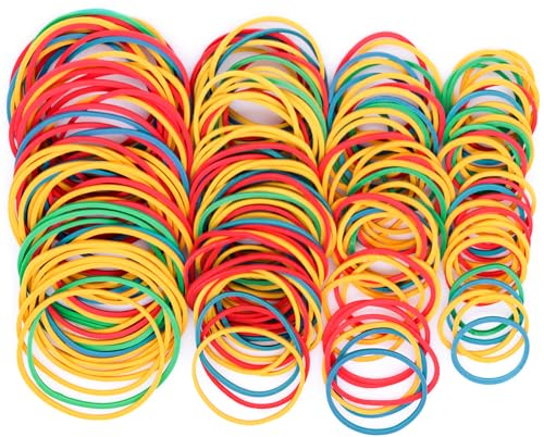 AIMEKE 610 PCS Elastici 25/32/38/50mm Fascia Elastica Riutilizzabile Elastici Colorati Anelli in Gomma Elastici per Ufficio Scolastico a Casa(Colori Misti)