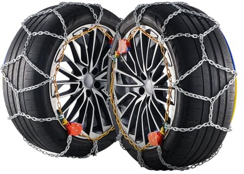 VEVOR Tire Chains, Snow Chains for Cars SUV Pickup Trucks, 2 Pack Adjustable Snow Tire Chains Compatible with Tire Width 225 235 255 265 275 - Series 232605