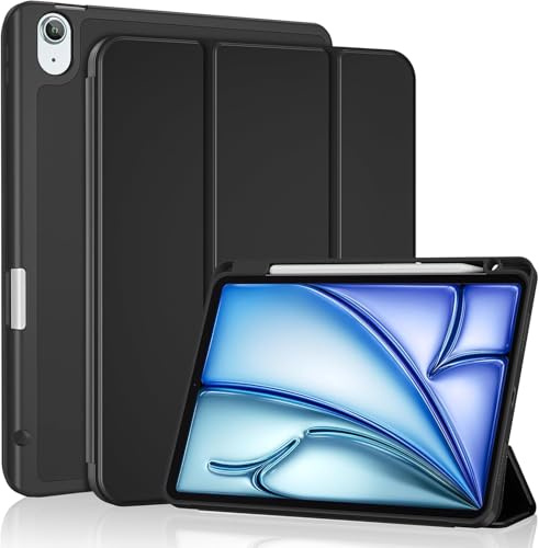 ProCase Funda para iPad Air 11 Pulgadas 2026 (M4)/2025 (M3)/2024 (M2) y 5ª/4ª Gen 10.9 Pulgadas (2022/2020), TPU Antigolpes con Soporte Trifold Magnético y Autoactivación - Negro