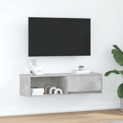 Rantry Arredo Mobile TV Grigio Cemento 100x31x25,5 cm Legno Multistrato, Mobilia Mobile Porta TV Mobiletto Basso per TV per Tavolino da Salotto Industriale Supporto TV Soggiorno