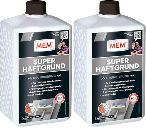 MEM Super Haftgrund Primaire d'adhérence 1 L 500061 (Lot de 2)