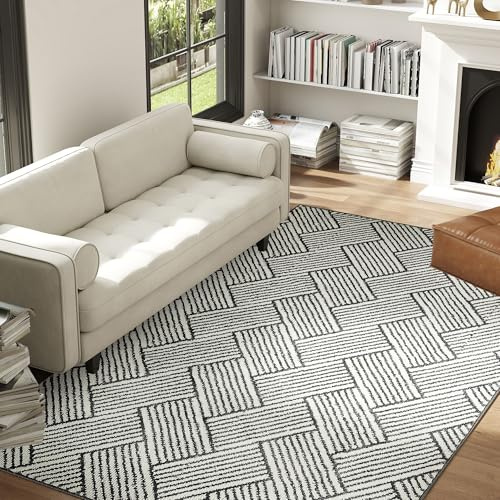 HOMCOM Tappeto da salotto 200 x 140 cm a pelo corto, lavabile in lavatrice, anallergico, per soggiorno, camera da letto, ufficio, grigio chiaro