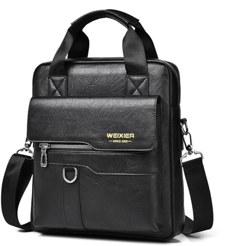 GZQFUOU Men's Shoulder Bag Messenger Bag PU Leather Business Travel Crossbody Pack Satchel Side Bag Casual Handbags men's bag for Working HikingTraveling Daily Use