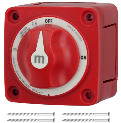 ALLmeter batteriseparator 12 V, 300 A, 48 V, på/av, med hölje