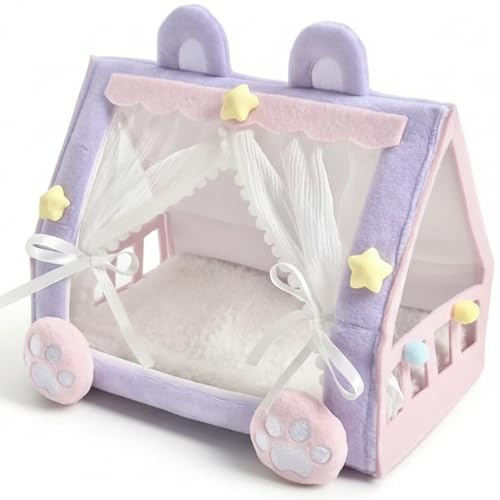 Berceau et lit de poupée pour bébé, Tente de poupée Adorable Faite à la Main avec Un Design rêve pour l'exposition poupées, Jouet Berceau Miniature Confortable pour Accessoires Maison d