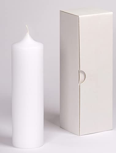 Stumpenkerze weiss 25 x 7 cm, mit Karton zur Aufbewahrung - 4801 - Kerzenrohling 250x70 mm zum Basteln und Verzieren