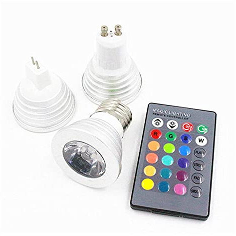 JiuRui LED Lampadine LED RGB Spotlight Lampadine E27 E14 GU10 GU5.3 MR16 3W Telecomando Della casa Decorazione della casa Lampade per la luce del colore (Dimensione : GU5.3)