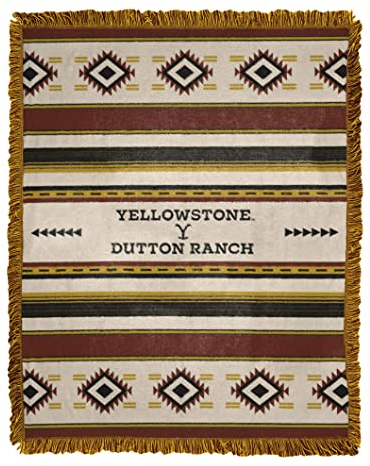 Northwest Yellowstone gewebte Jacquard-Überwurfdecke, 116,8 x 152,4 cm, Montana Tribal