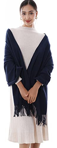 RIIQIICHY Schal Damen Stola Fur abendkleid Pashmina Winter Navy blau Schals tücher für Frauen Warme Schal