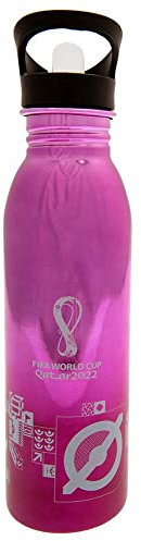 FIFA Copa Mundial de Qatar 2022 700ml botella de camping UV de acero inoxidable con pajita