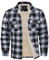 MAGCOMSEN Herren Karierte Jacke Winterjacke Übergangsjacke Warm Baumwolle Freizeit Gefüttert Hemd mit Tasche Schwarz M