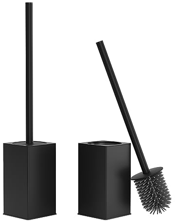 bgl Toilettenbürstenhalter, 2 Stück verpackt, Matt schwarz Toilettenbürste, Metall, freistehend
