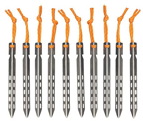 Zeltnägel, 6/10 Stück, Titan-Zelthering, V-Form, Titan-Spike, Winddicht, Outdoor-Camping, Titan-Zeltnagel, Zubehör, Zelthering, Campingausrüstung (Farbe: 10 Stück) (10 Stück) (10 Stück)