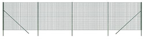 vidaXL Clôture en Treillis Métallique, Panneau de Clôture Décoratif, Barrière de Protection Jardin Patio Extérieur, Vert 2,2x10 m Acier Galvanisé