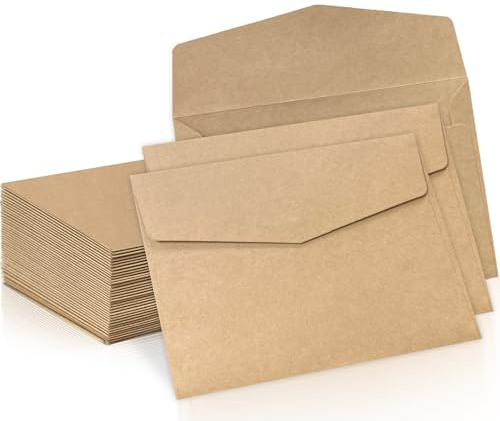 Senbaler 25 Blätter Briefumschläge Kraftpapier DIN C6 Umschläge Ohne Fenster Farbig für Postkarte,Briefköpfe,Grußkarten,Einladung, Geburtstagskarten,16.2×11.4cm