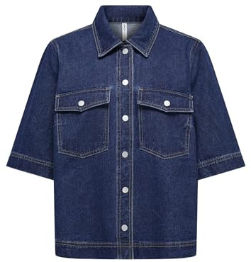 Only Camicia in Jeans ONLBELLE, Blu Jeans Scuro, L