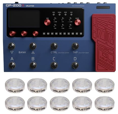 VALETON Gitarren Bass Effektpedal Multi-Effekte Prozessor Amp Modeling IR Cabinets Simulation mit FX Loop MIDI I/O Expression Pedal Stereo OTG USB Audio Interface GP-200X