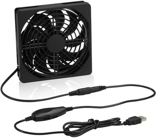 Ventilador de refrigeración para computadora USB,Ventilador para PC USB - Potente ventilador con carcasa para computadora Ventilador alimentado por USB - Enrutador multiusos que enfría el ventilador p