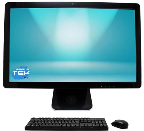 SIMPLETEK All in One PC 23 tum Full HD 8 GB 4 TB Windows 11 Pro AiO, Med Inbyggd Webbkamera och Högtalare, HDMI och Trådlöst Tangentbord och Muspaket (renoverad)