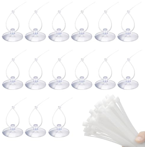 Wangzzniu 50PCS Aquarium Suction Cups 100 PCS Adjustable Zip Ties Cables Set Transparent Fish Tank Tube Light Sucker Holders for Binding Aquarium Fish Tank Plants and Home Kitchen Accessories Hanging