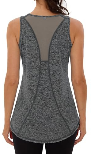 Wayleb Camiseta sin Mangas de Fitness para Mujer Espalda de Malla Chaleco Deportivo para Mujer Deportivo Yoga Tops Camisetas Tirantes para Correr