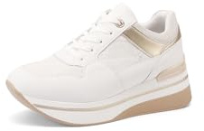 QUEEN HELENA Zapatillas de deporte con plataforma con cuña Casual Mujer X32-16, Color blanco., 38 EU
