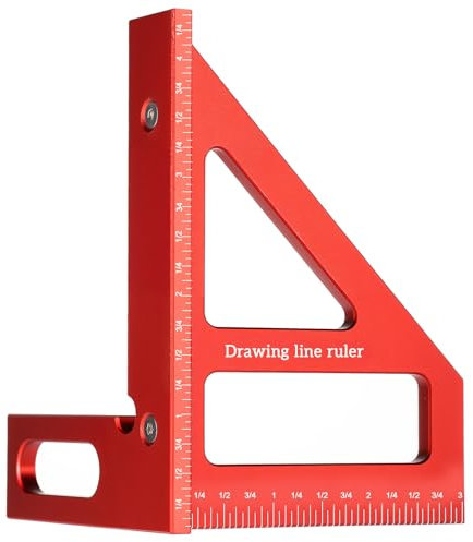 Woodworking Angle Measurement Tool, Imperial 3D Multi-Angle Measuring Ruler, High Precision 45/90 Degree Woodworking Square Protractor for Engineer Carpenters, Wood Working Tool