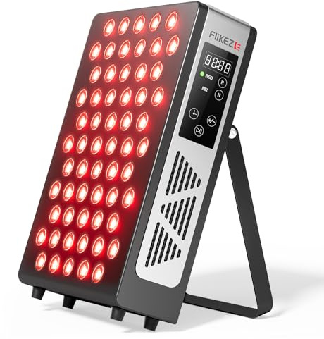 FliKEZE Panel de Luz Roja (Versión Básica), 60 LEDs de Luz Roja, Lámpara Infrarroja de 850 nm y 660 nm con Temporizador, Adecuada para Familia, Deportes y como Regalo