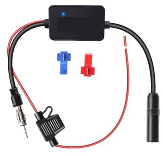 Antenne Voiture Amplificateur d'antenne Radio 12 V pour Voiture, AM/FM, Anti-interférences, amplificateur de Signal, Compatible avec ANT208 Antenne Automobile