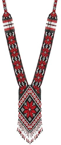 WORLD WIDE GEMS Collana tradizionale ucraina Gerdan con perline, gioiello tradizionale multicolore fatto a mano |WW_UKRN_0592