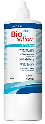 Oftyll Biosalina - Risciacquo ed Idratazione delle Lenti a Contatto. Soluzione Salina con Potassio - 500 ml