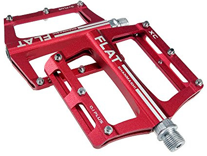 Pédales faciles de Bicyclette en Aluminium de pédale antidérapante de FrontStep pour la pédale de vélo de Montagne/vélo de Montagne/BMX avec l'axe en Acier de CR-Mo (Rouge)