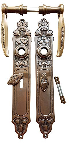 Graf von Gerlitzen Luxusgriffe Türklinken Jugendstil Alte Form Antik Messing Tür Griffe Türgriffe Langschild Türbeschlag Türdrücker BB 72 (ANJA) S113-1A