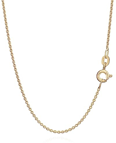 NKlaus 38cm Ankerkette 585 Gelbgold 14 Karat elegante Halskette filigrante Breite 0,8mm Collier 0,9g federleicht 9430
