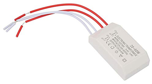 Convertidor de voltaje para luz halógena, transformador electrónico de 220 V a 12 V, adaptador de convertidor de fuente de alimentación de 20-60 W para cuarzo G4, lámpara de cristal (blanco)