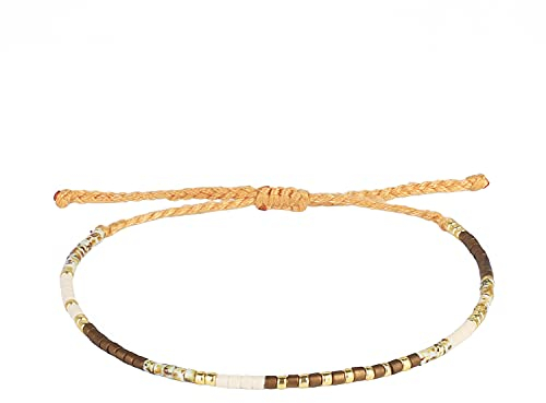 KELITCH Damen Freundschaftsarmbänder Miyuki Perlen Strang Armbänder Armreifen Handgefertigte Boho Charm Schmuck