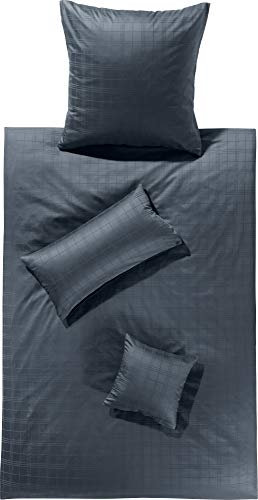 Erwin Müller Bettwäsche Passau Mako-Damast anthrazit Größe 1x 135x200 cm + 1x 40x80 cm